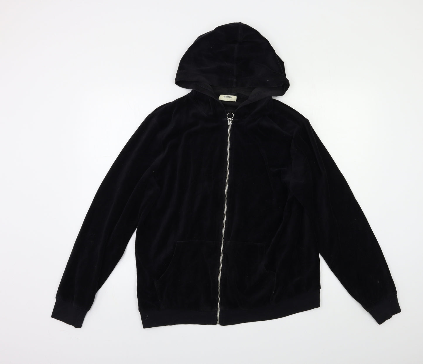Papaya Womens Black   Full Zip Hoodie Size L