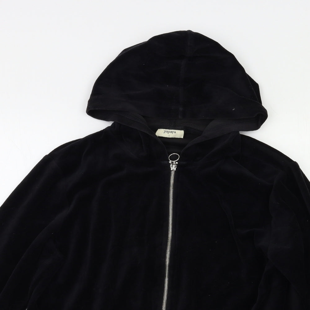 Papaya Womens Black   Full Zip Hoodie Size L