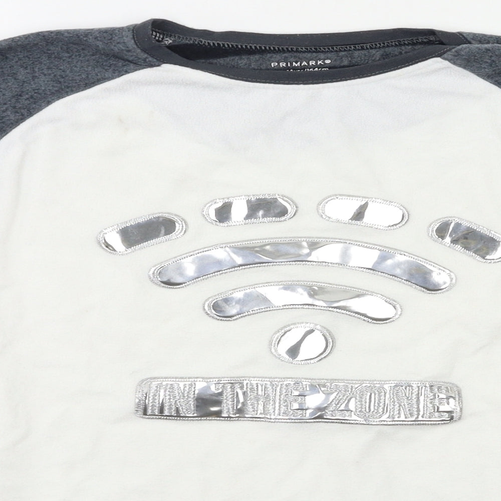 Primark Boys White    Pyjama Top Size 13 Years