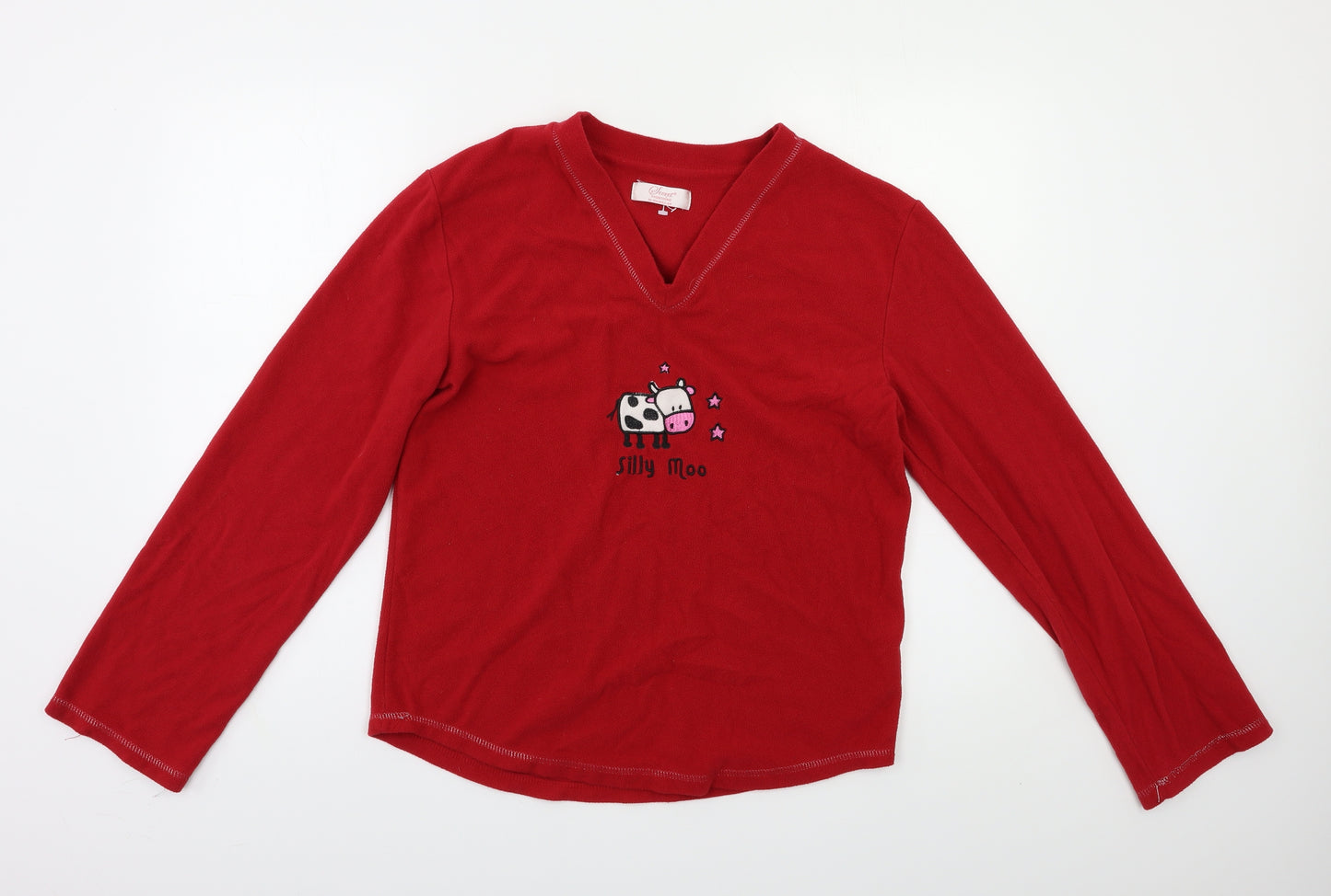 Secret Posessions Womens Red Solid  Top Pyjama Top Size 14