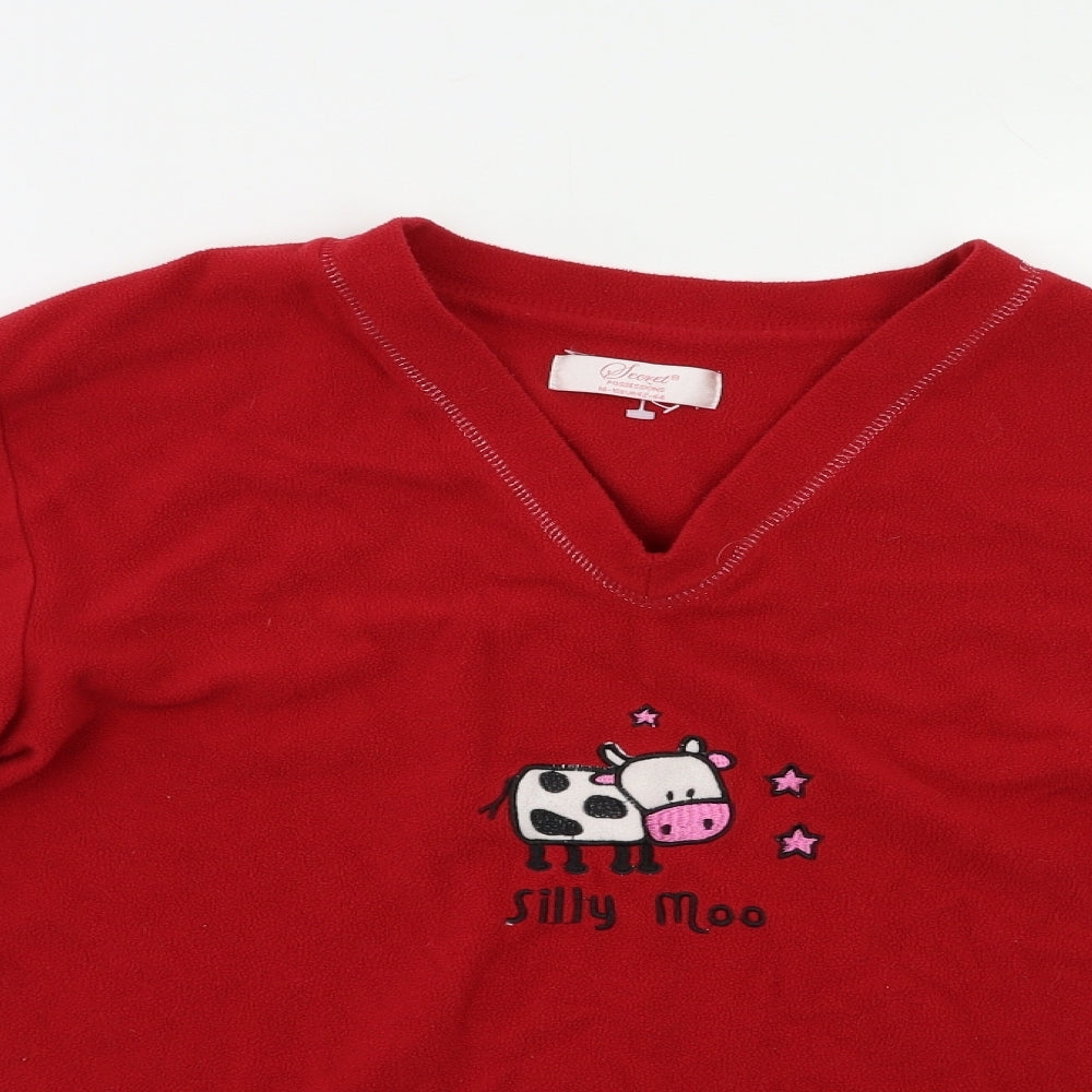Secret Posessions Womens Red Solid  Top Pyjama Top Size 14