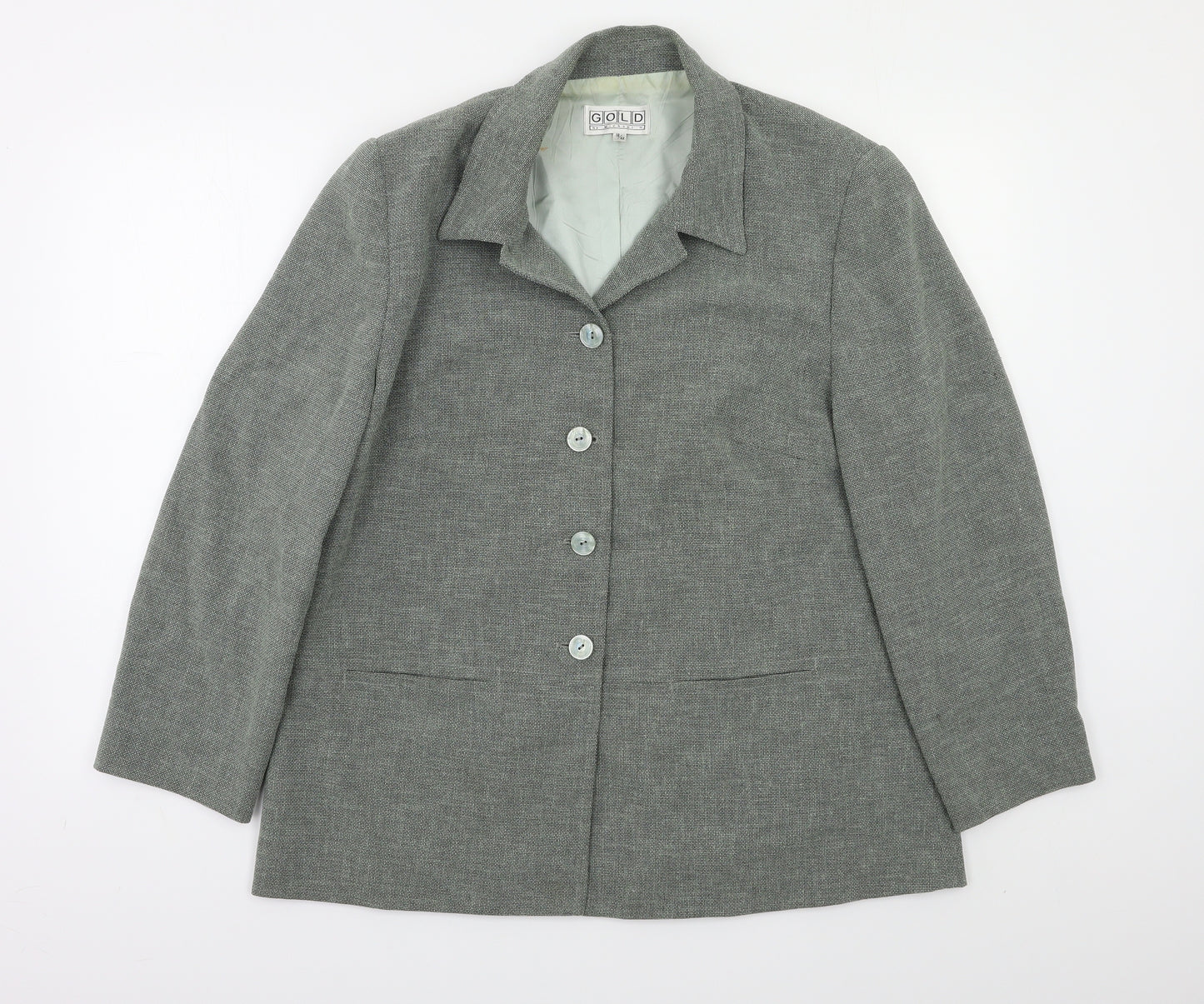 Gold by Michael H Womens Green   Jacket Blazer Size 16