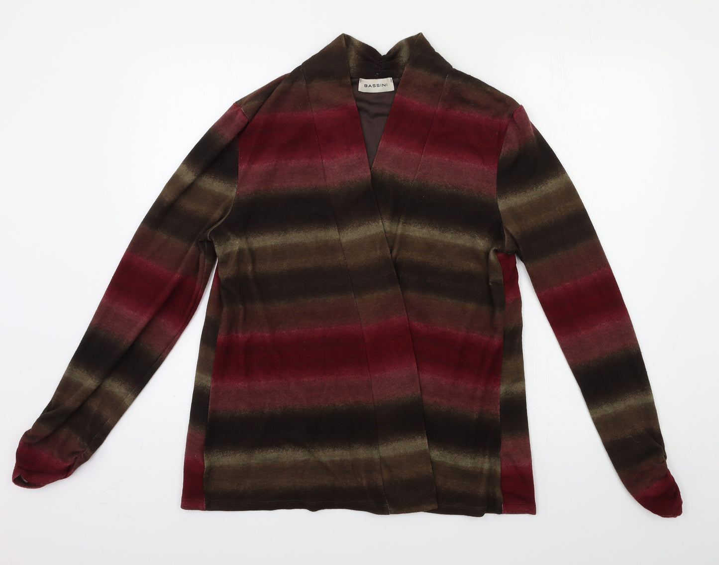 Basini Womens Red Striped  Cardigan Jumper Size 18