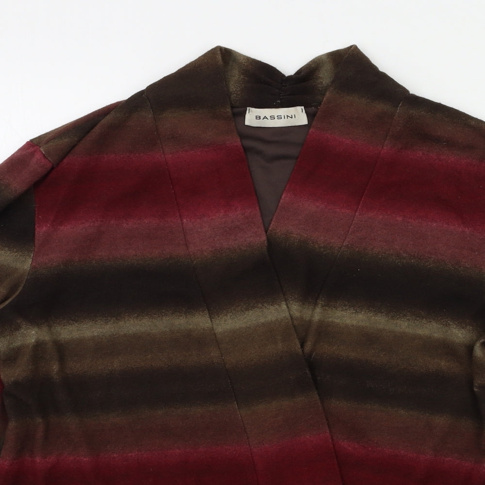 Basini Womens Red Striped  Cardigan Jumper Size 18