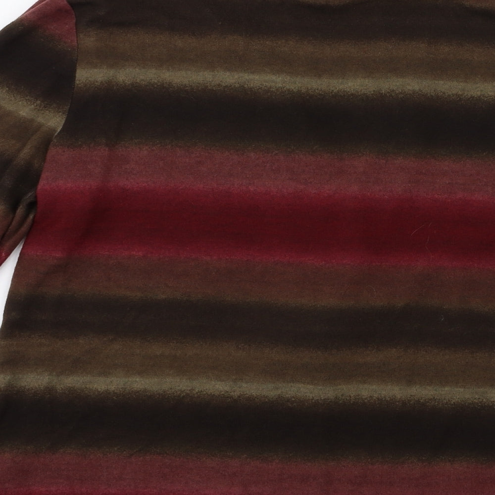 Basini Womens Red Striped  Cardigan Jumper Size 18