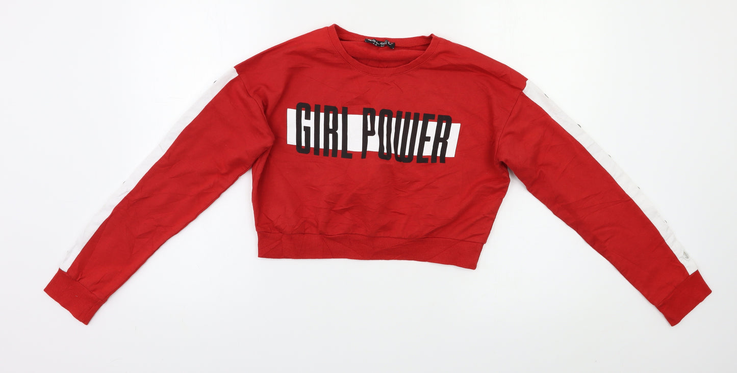 Select Womens Red   Pullover Sweatshirt Size 8