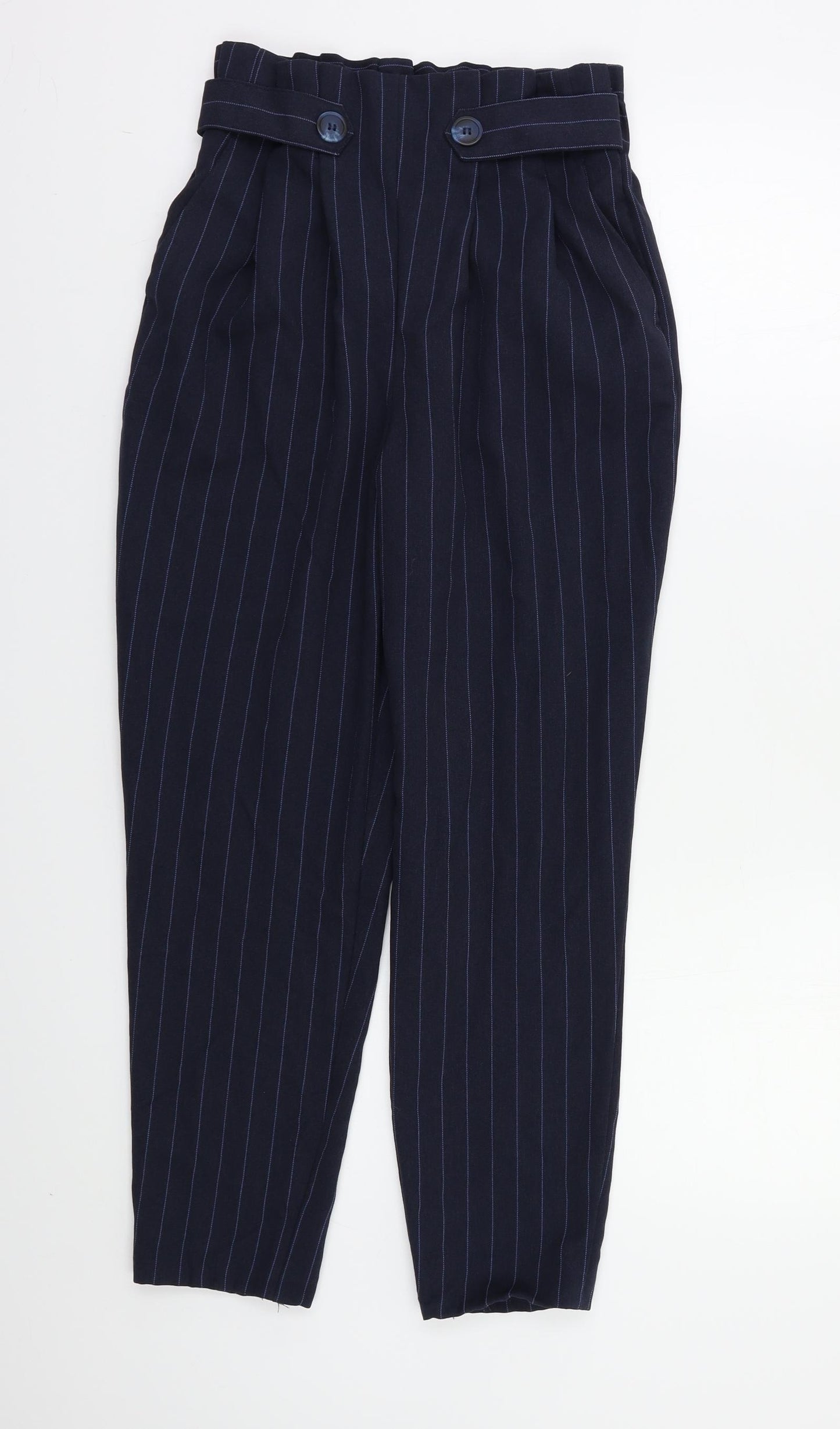 TU Womens Blue Striped  Dress Pants Trousers Size 8 L25 in
