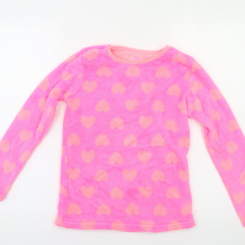 YD Girls Pink Geometric  Top Pyjama Top Size 10 Years  - hearts
