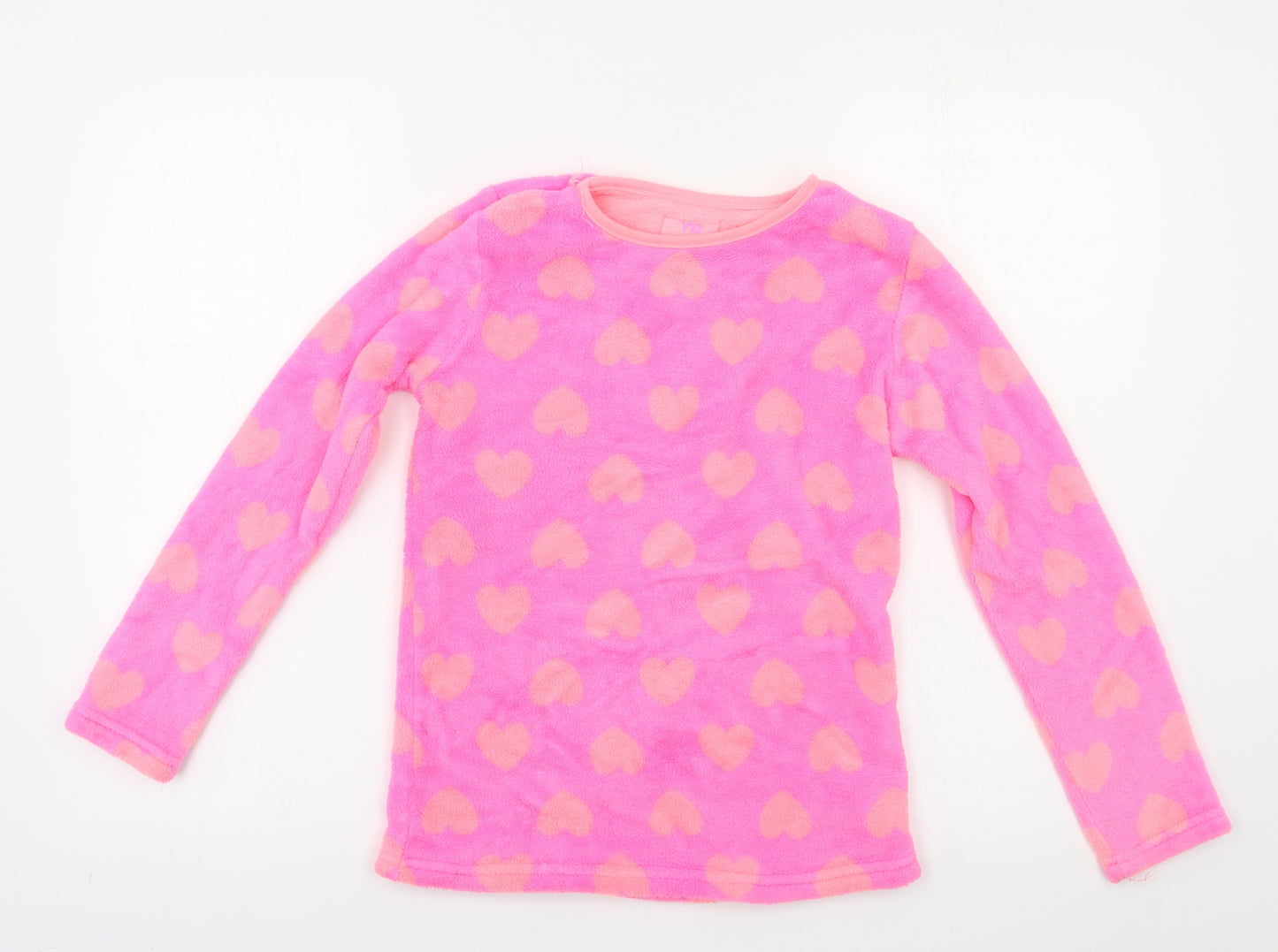 YD Girls Pink Geometric  Top Pyjama Top Size 10 Years  - hearts
