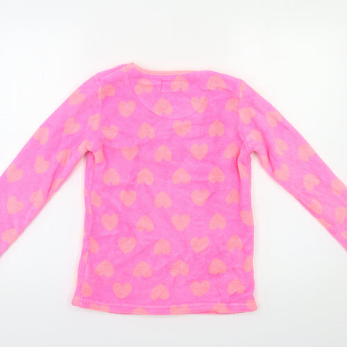 YD Girls Pink Geometric  Top Pyjama Top Size 10 Years  - hearts