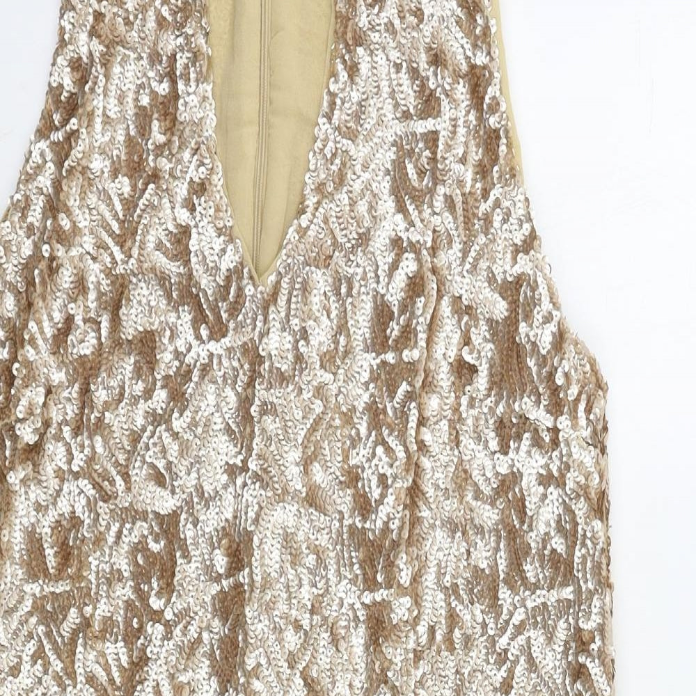Mango Womens Gold   Bodycon  Size S