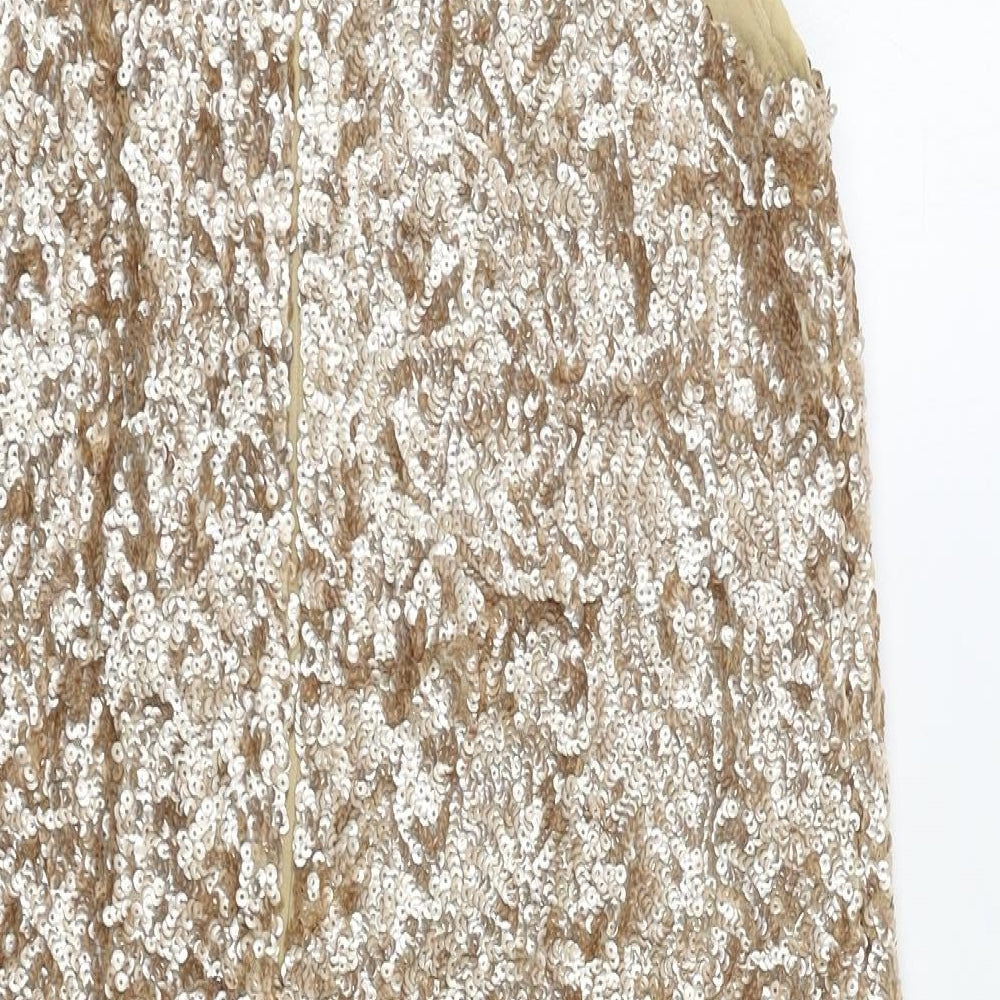 Mango Womens Gold   Bodycon  Size S
