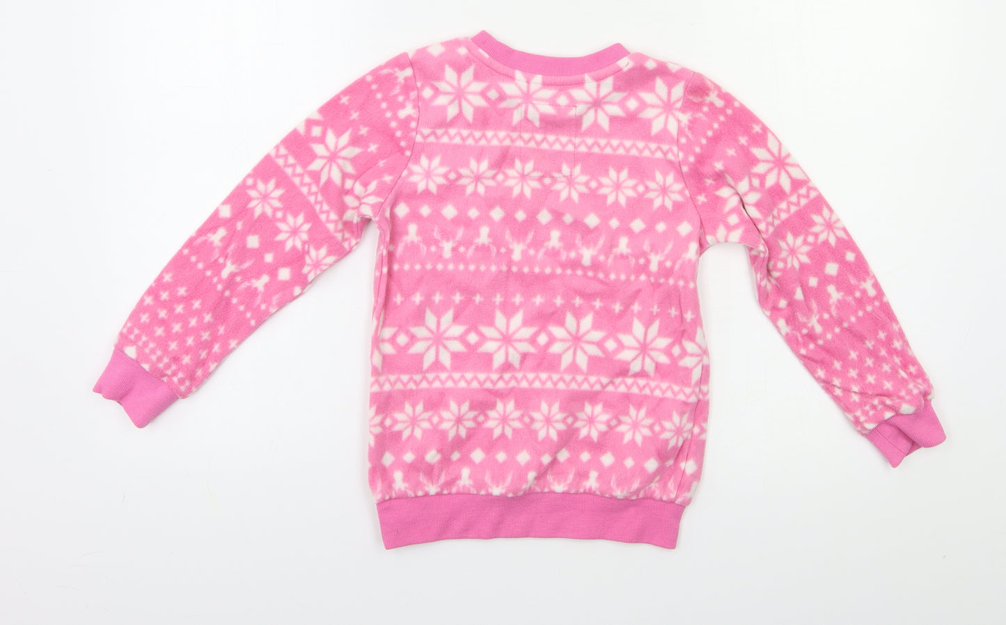 TU Girls Pink Fair Isle  Top Pyjama Top Size 6-7 Years