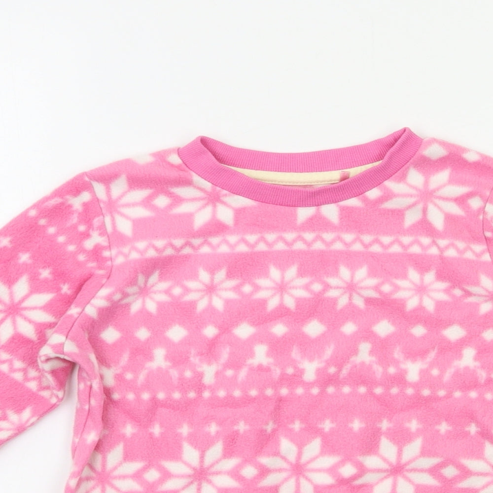 TU Girls Pink Fair Isle  Top Pyjama Top Size 6-7 Years