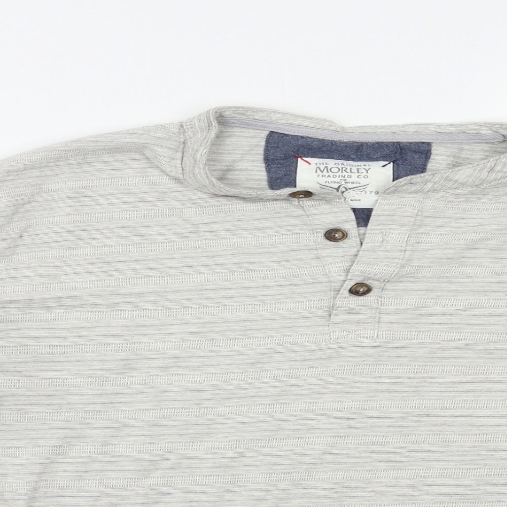 Morley Mens Grey Striped  Pullover Sweatshirt Size L