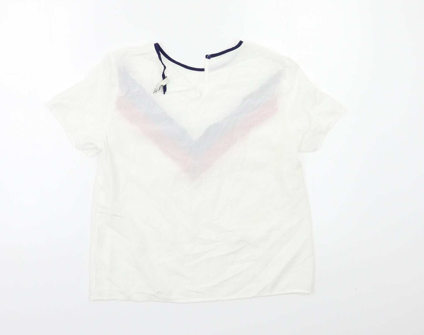 Stradivarius Womens White Striped  Basic Blouse Size S