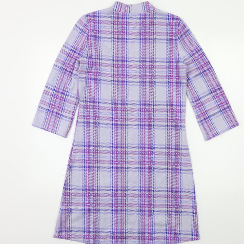 Kettlewell Womens Purple Check  A-Line  Size S