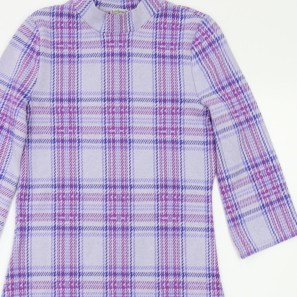 Kettlewell Womens Purple Check  A-Line  Size S