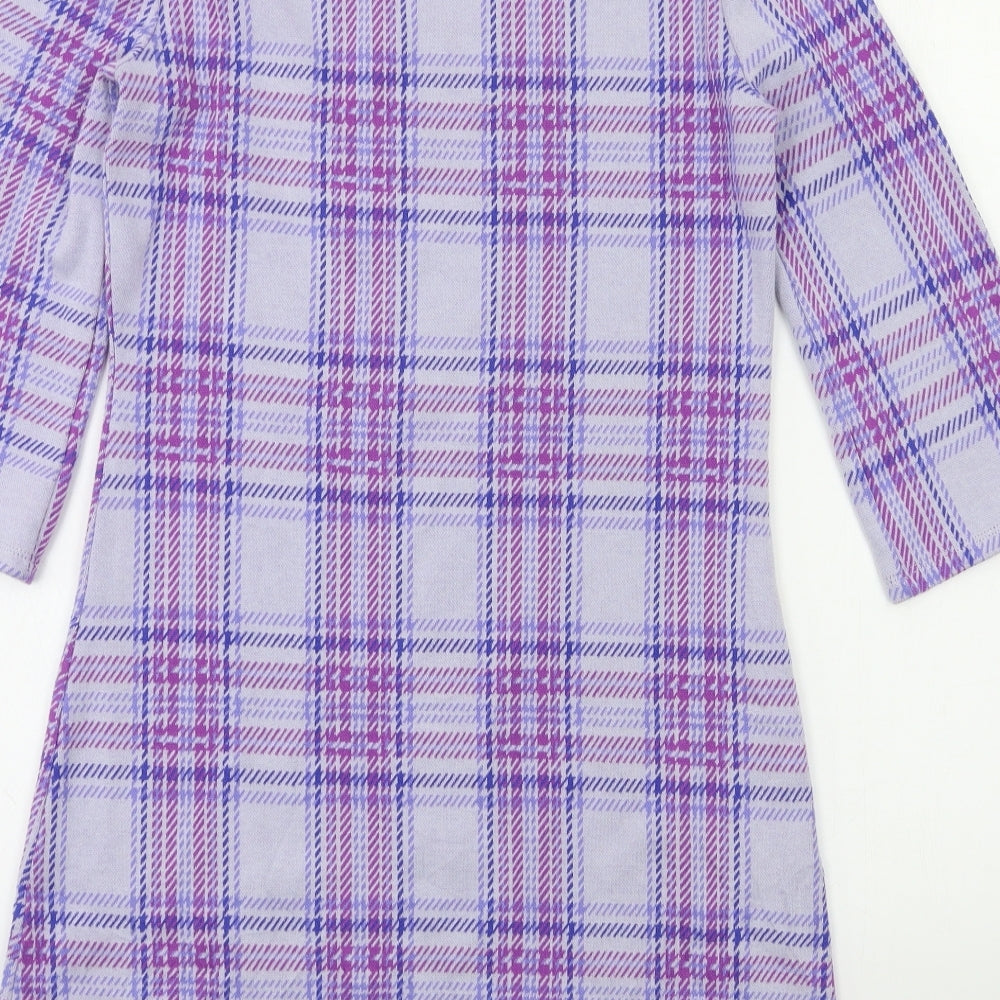 Kettlewell Womens Purple Check  A-Line  Size S