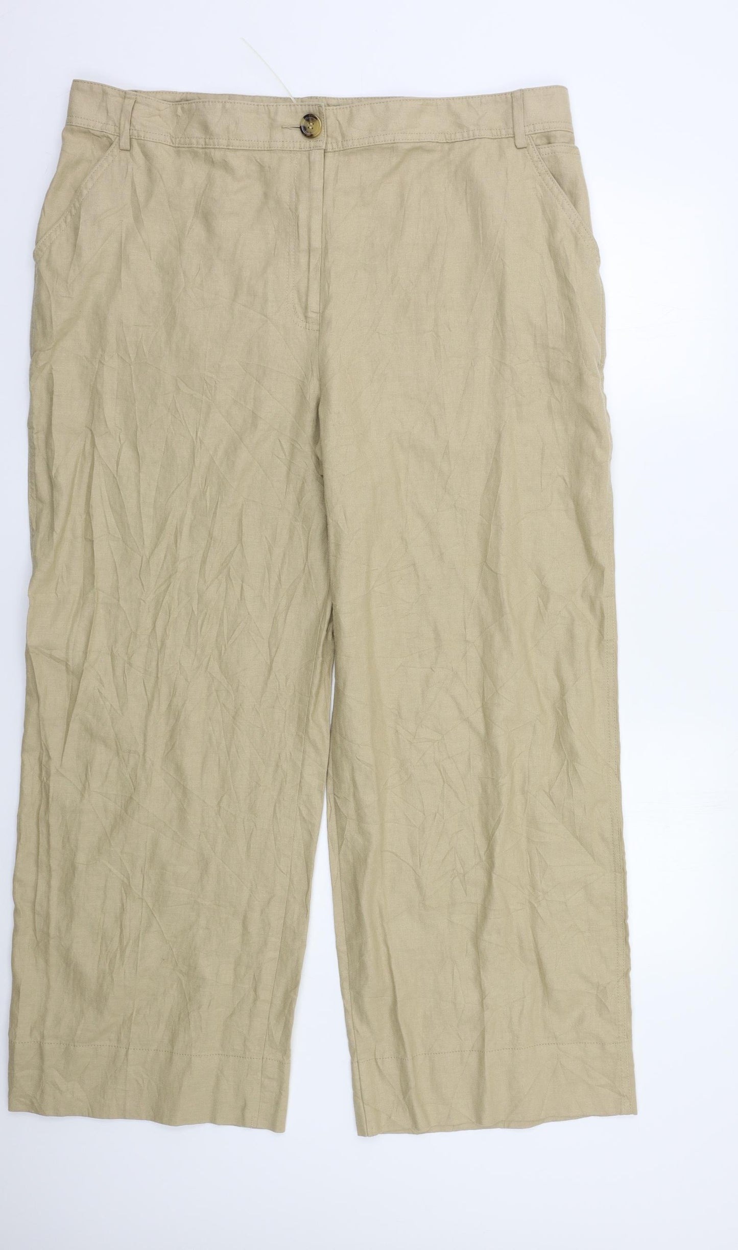 M&S Womens Beige   Trousers  Size 20 L29 in