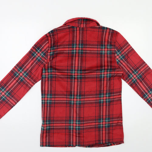 M&S Womens Red Check  Top Pyjama Top Size XS