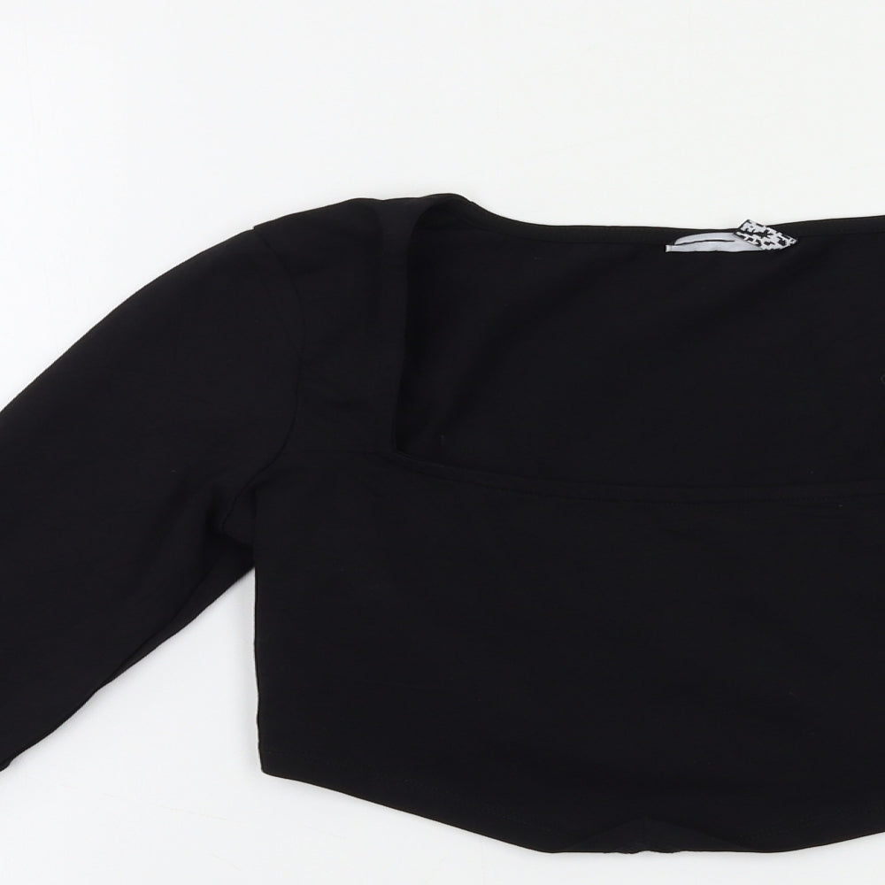 ASOS Womens Black   Cropped T-Shirt Size 10