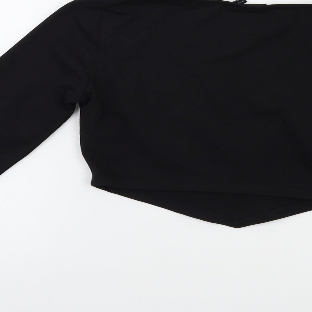 ASOS Womens Black   Cropped T-Shirt Size 10