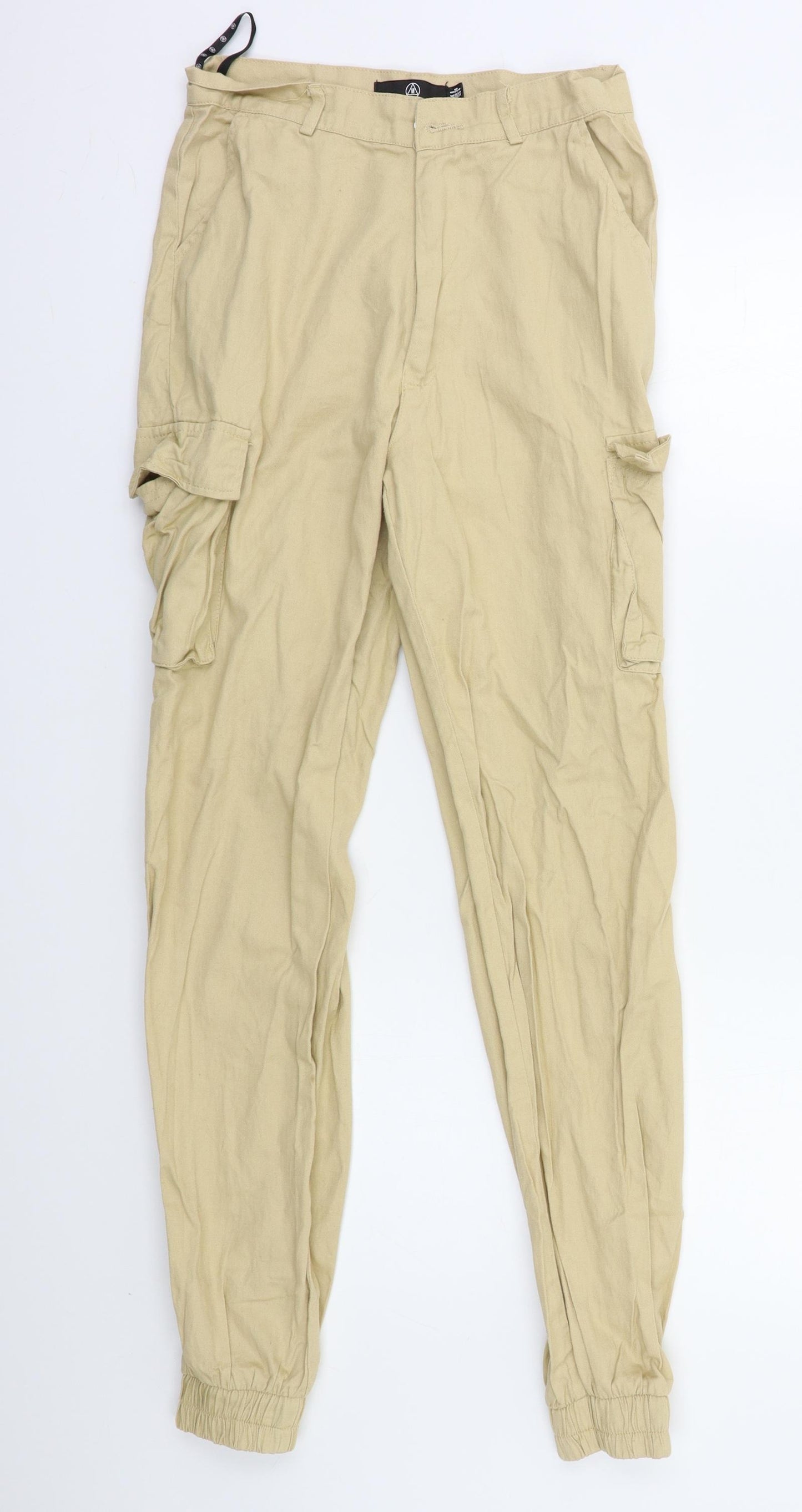 Missguided Womens Beige   Cargo Trousers Size 8 L28 in