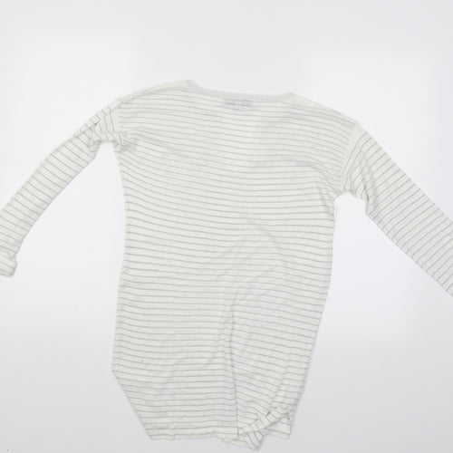 NEXT Womens White Striped  Basic Blouse Size 8