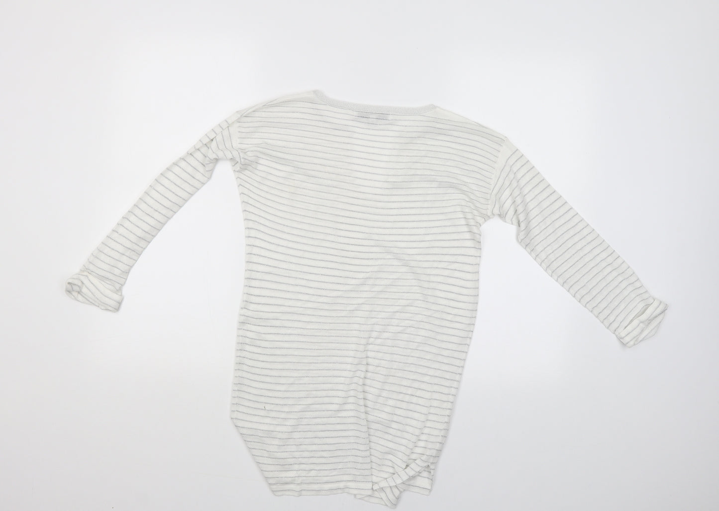 NEXT Womens White Striped  Basic Blouse Size 8