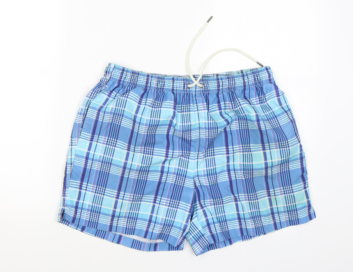 TU Mens Blue Check  Sweat Shorts Size M