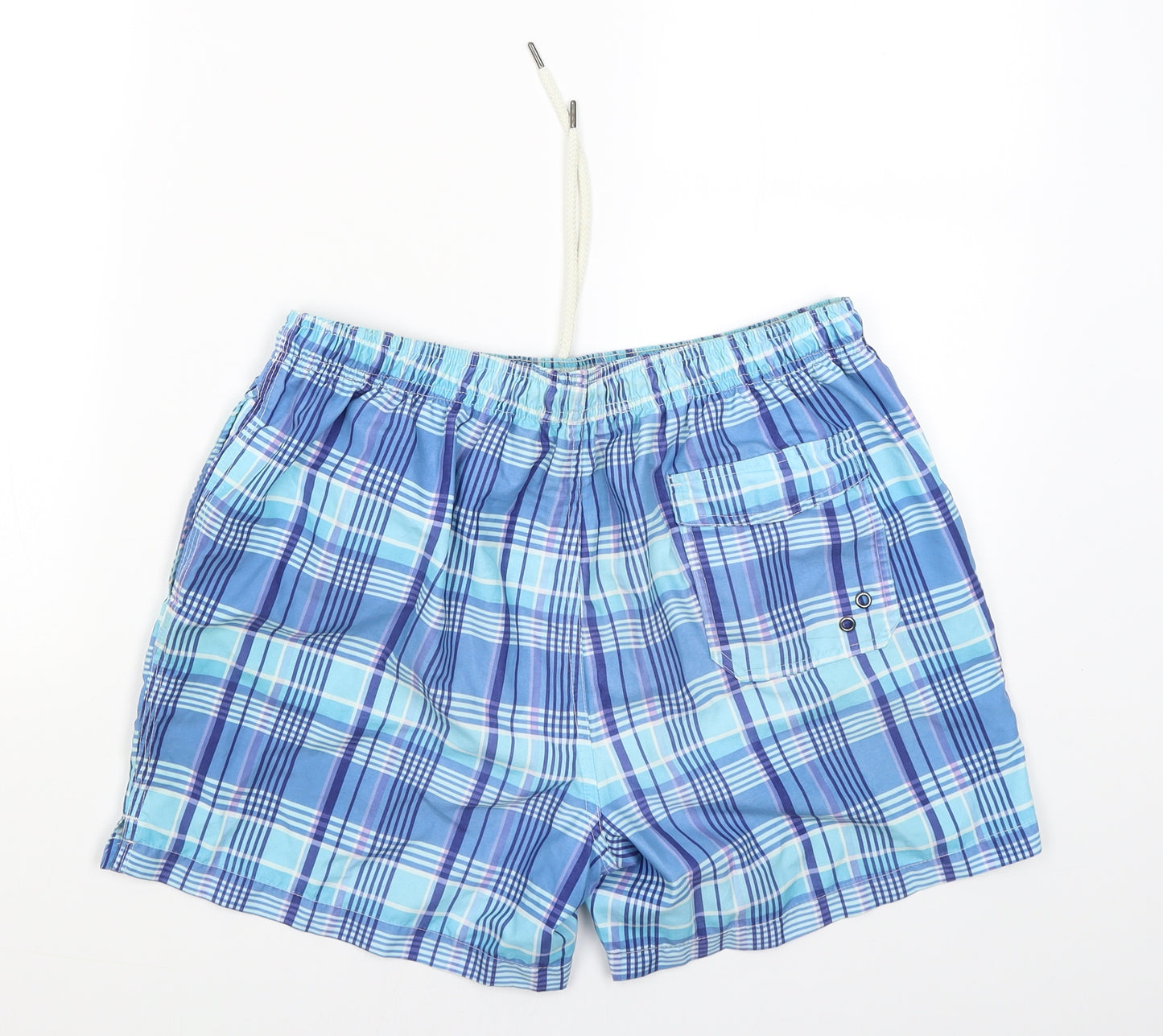 TU Mens Blue Check  Sweat Shorts Size M