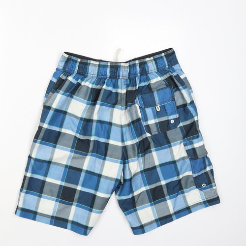 George Mens Blue Check  Sweat Shorts Size M