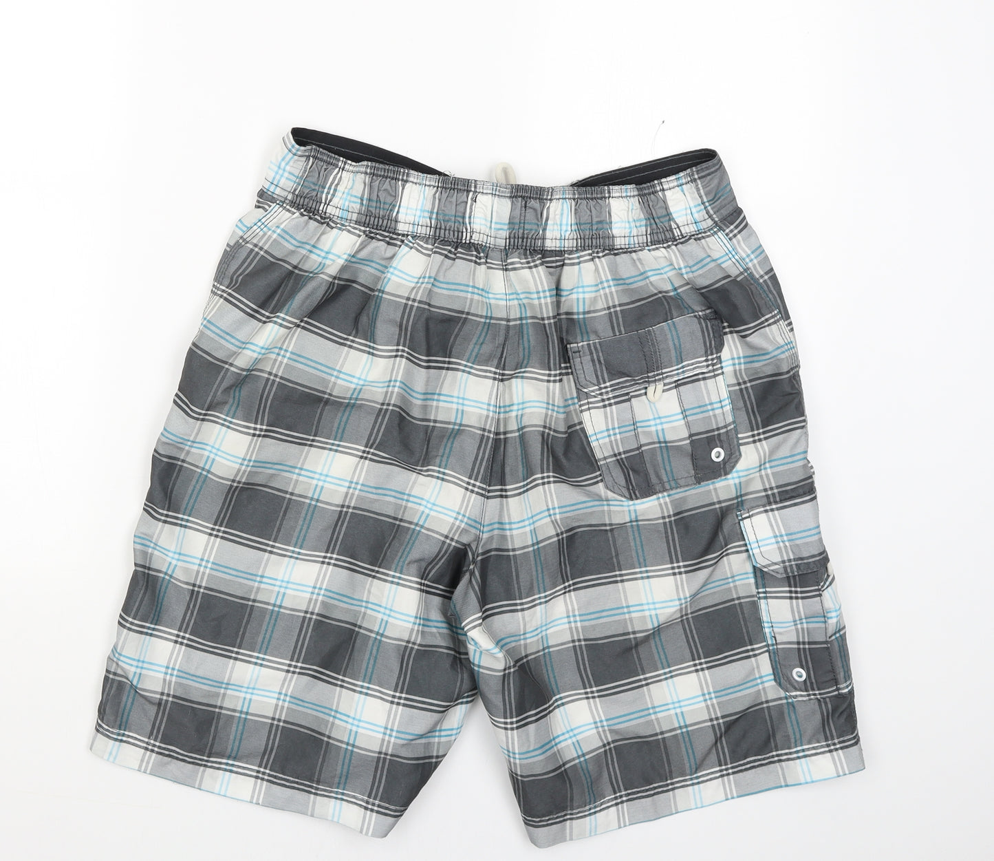 George Mens Grey Check  Sweat Shorts Size M