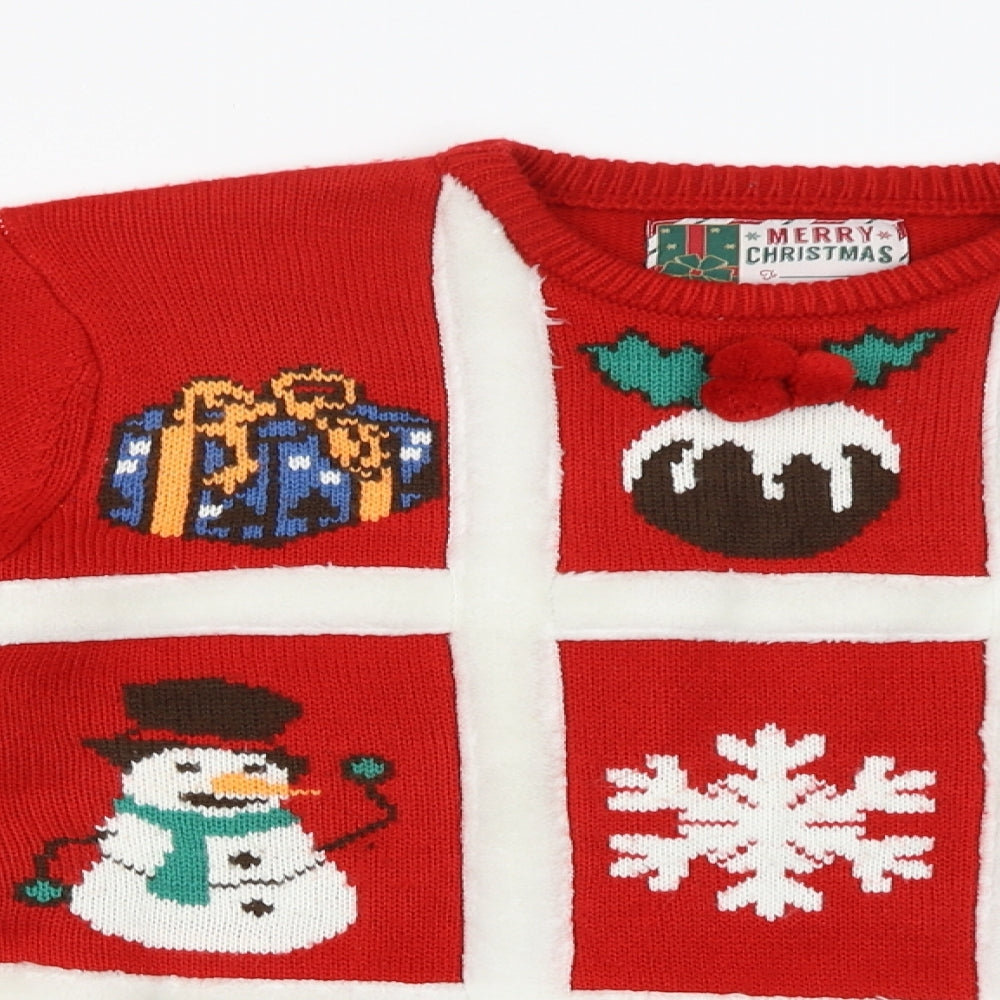 Cedar Wood State Womens Red   Pullover Jumper Size S  - Christmas Jumper