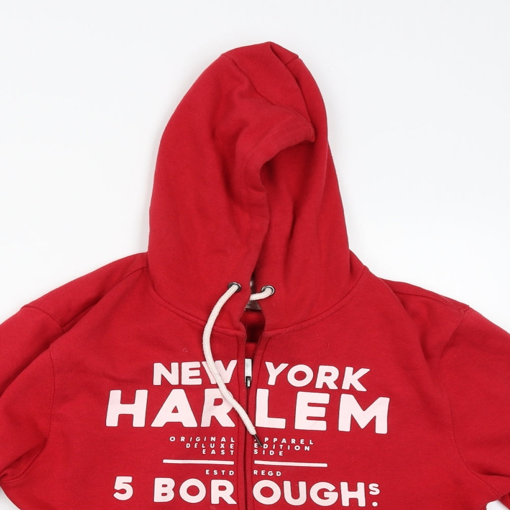 Cedar Wood State Mens Red   Full Zip Hoodie Size M