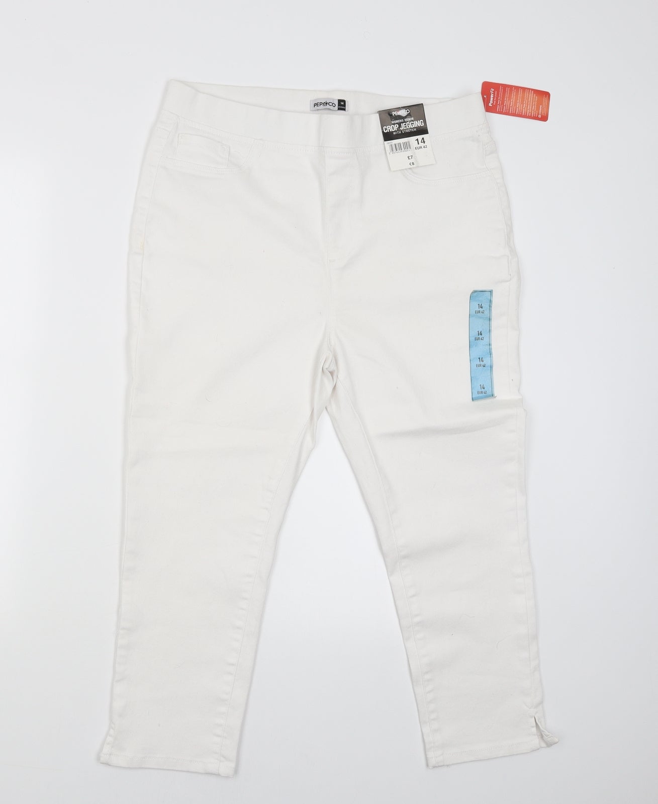 Pep&Co Womens White   Jegging Jeans Size 14 L22 in