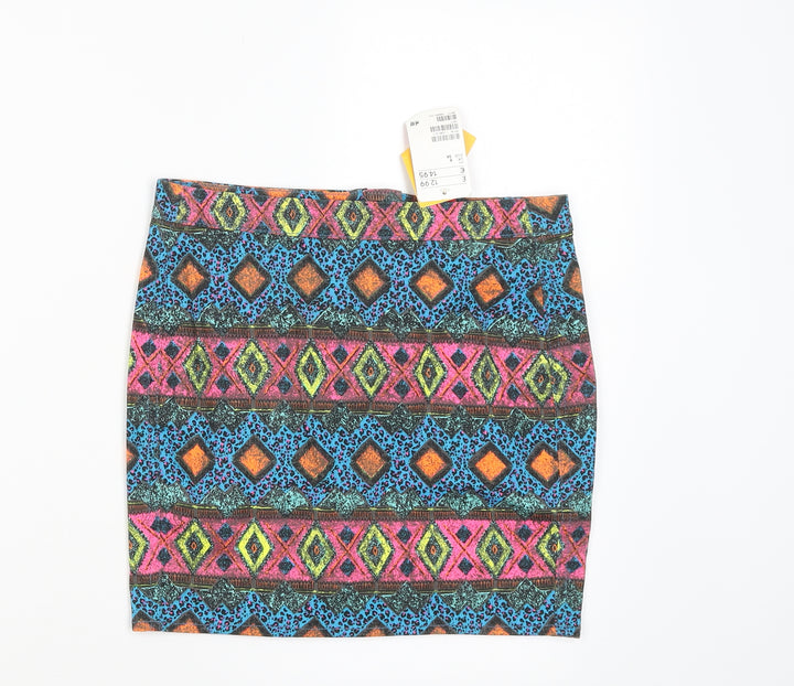 Dividedq Womens Multicoloured Argyle/Diamond Straight & Pencil Skirt Size 8