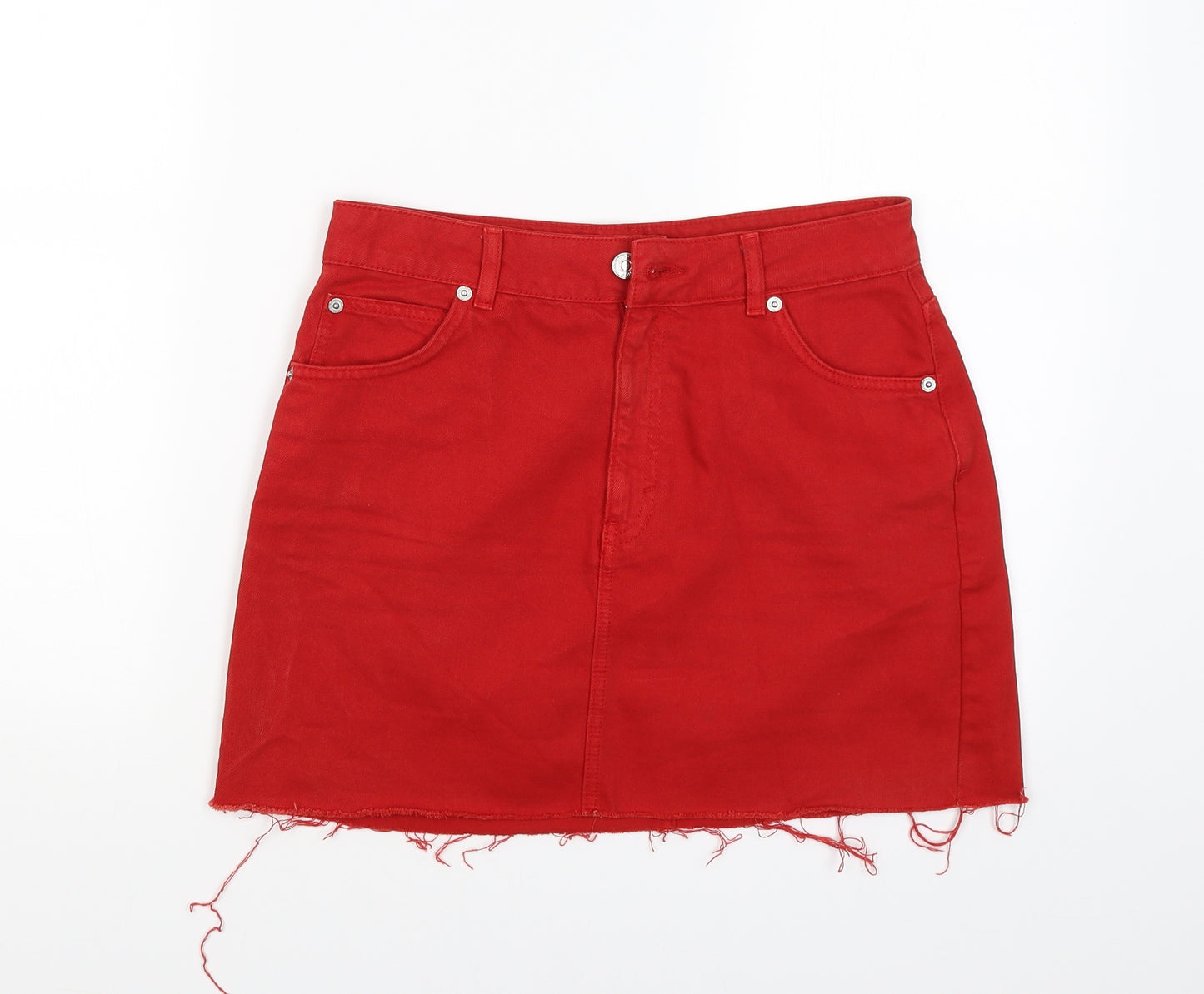 Topshop Womens Red   Straight & Pencil Skirt Size 10