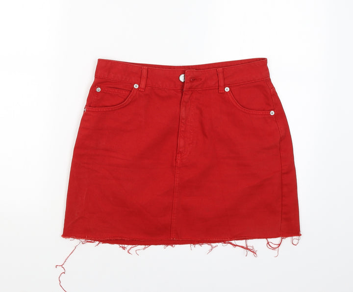 Topshop Womens Red   Straight & Pencil Skirt Size 10