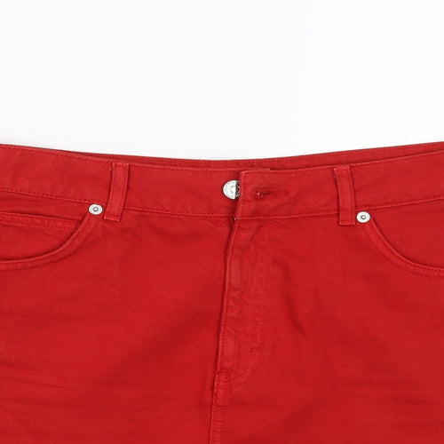 Topshop Womens Red   Straight & Pencil Skirt Size 10