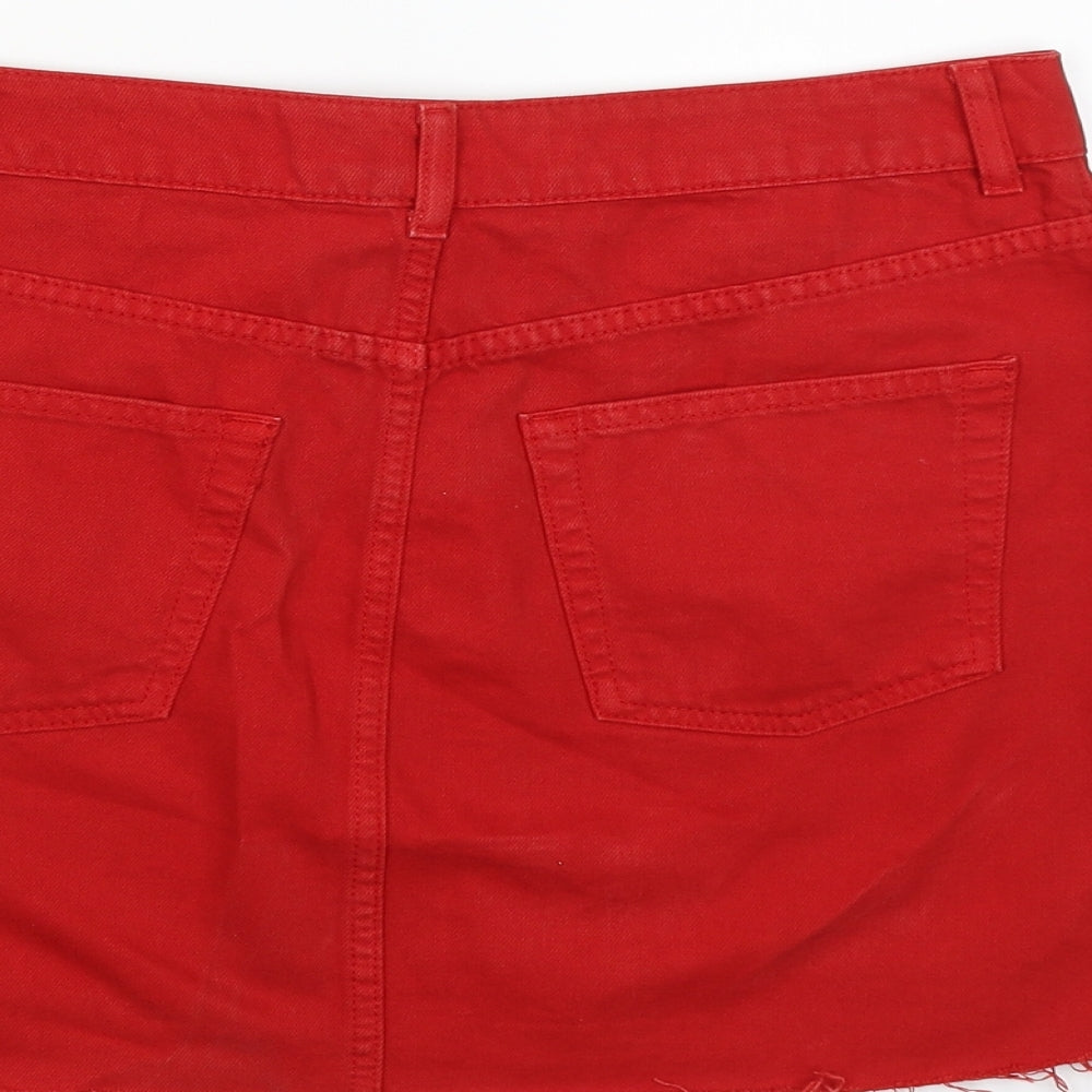 Topshop Womens Red   Straight & Pencil Skirt Size 10