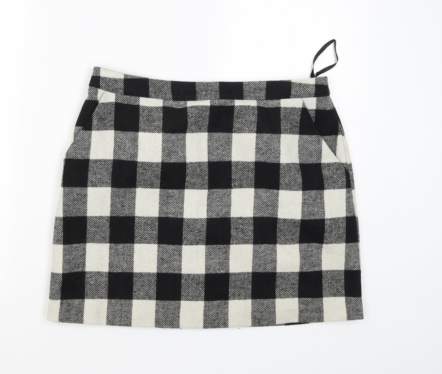 Papaya Womens Black Check  A-Line Skirt Size 12