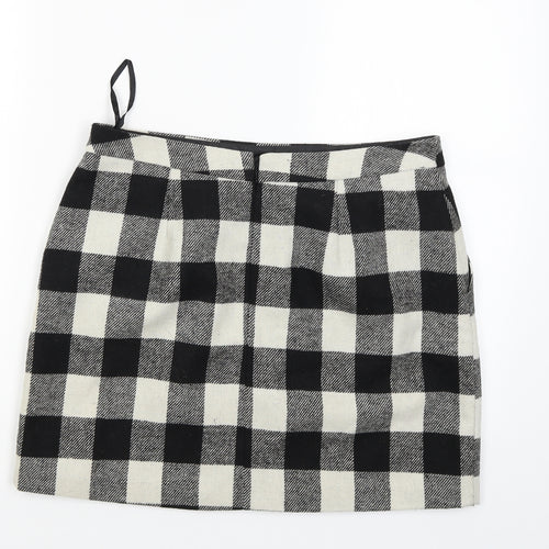 Papaya Womens Black Check  A-Line Skirt Size 12
