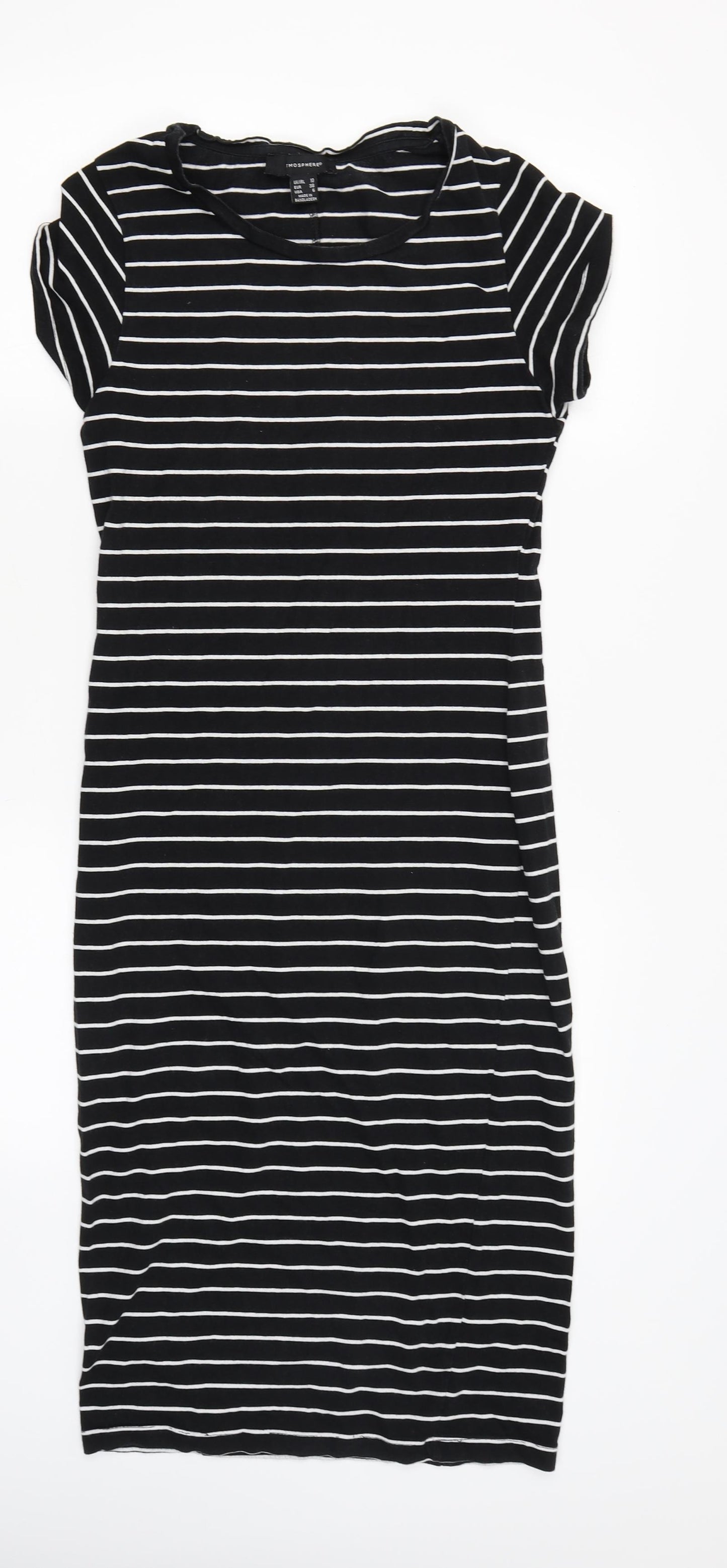 Atmosphere Womens Black Striped  Tank Dress  Size 10