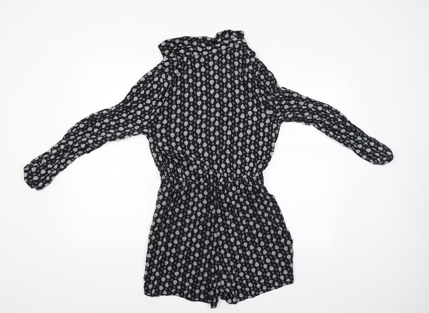 New Look Womens Black Paisley  Shirt Dress  Size 12
