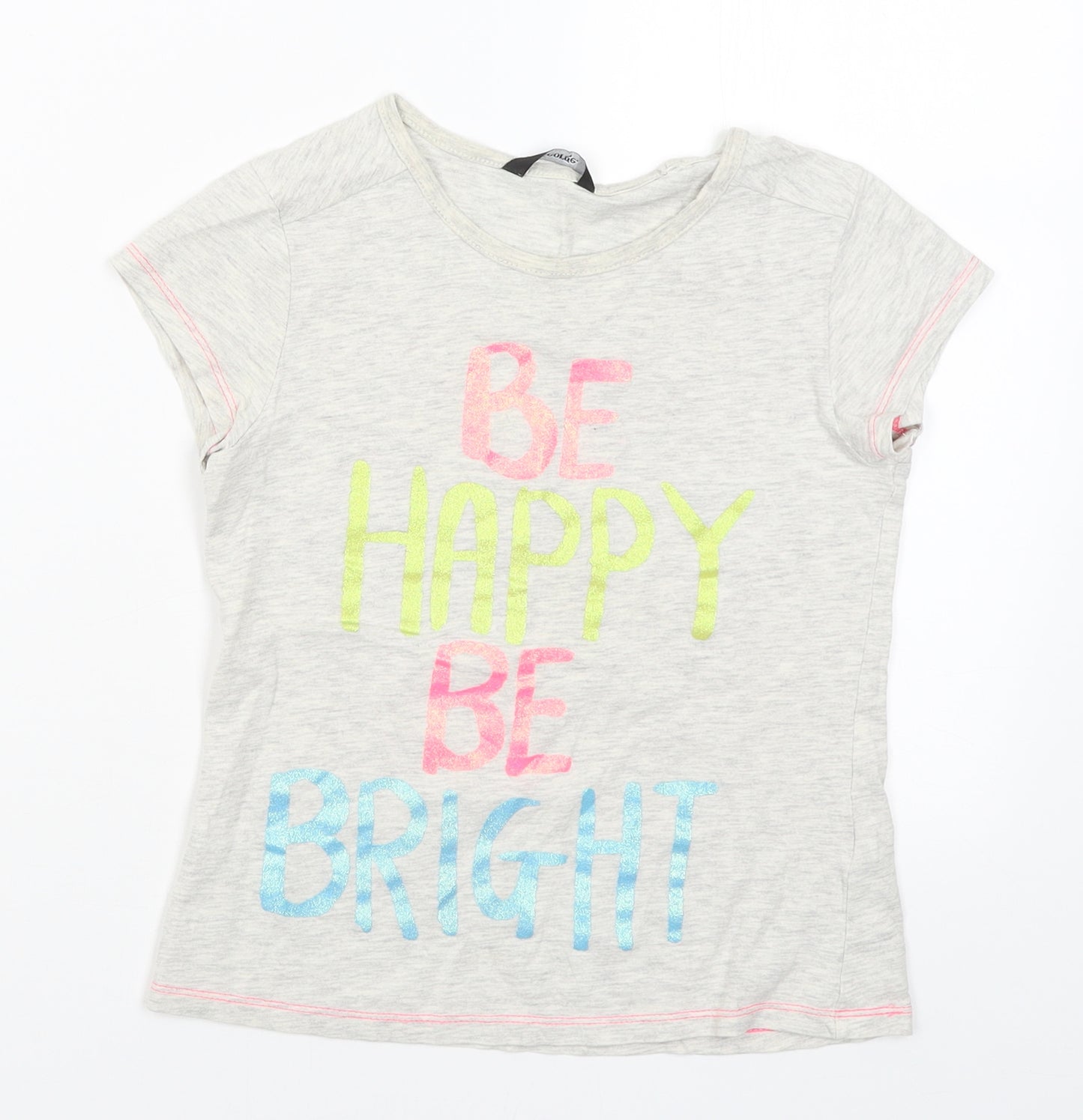 George Girls Grey   Basic T-Shirt Size 9-10 Years  - Be happy be Bright