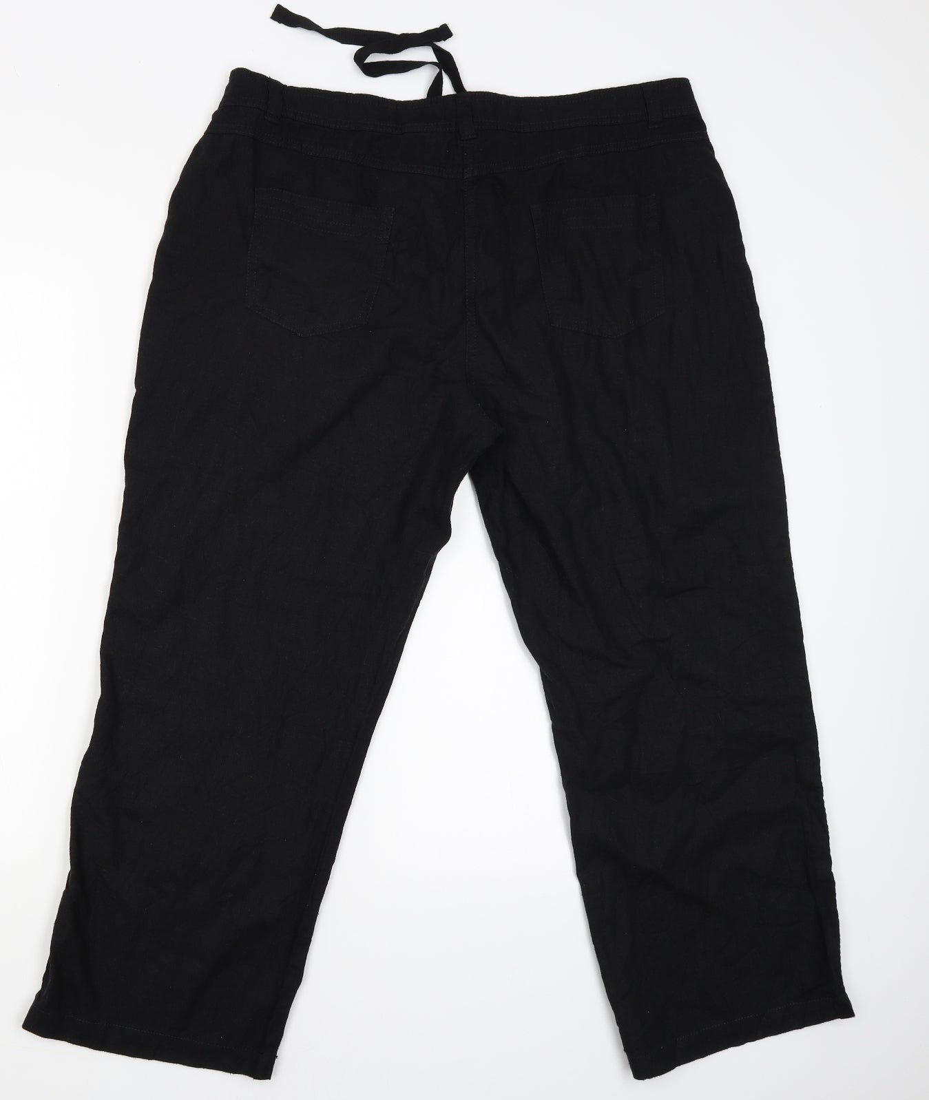 M&Co Womens Black   Capri Trousers Size 18 L29 in