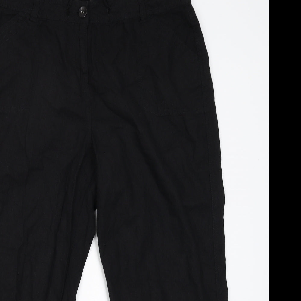 M&Co Womens Black   Capri Trousers Size 18 L29 in
