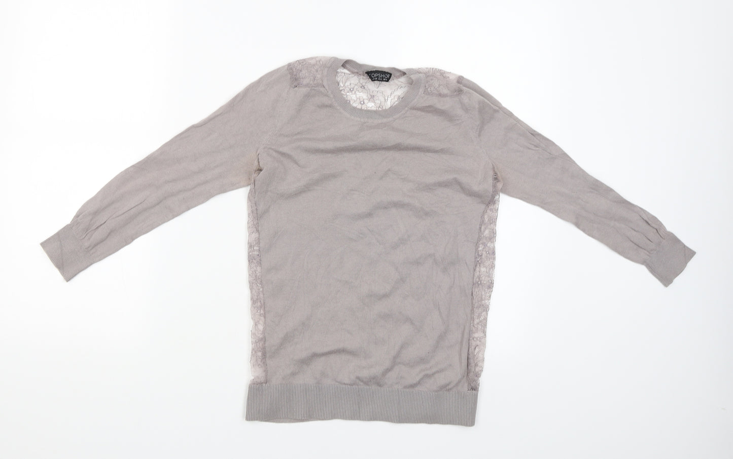 Topshop Womens Grey   Basic Blouse Size 10
